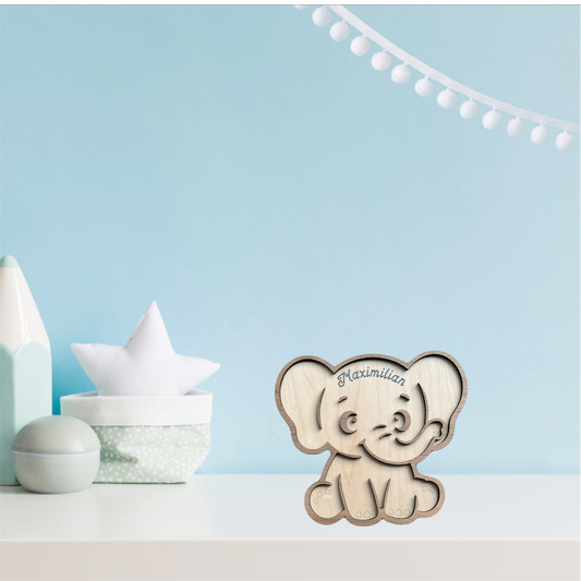 Mit Namen personalisiertes Holztier - Perfekt als Dekoration im Kinderzimmer❤️