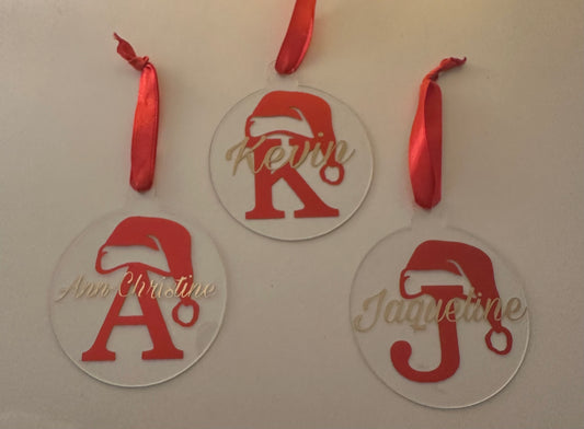 🎁 Personalisierte Weihnachtsornamente – Initiale & Name