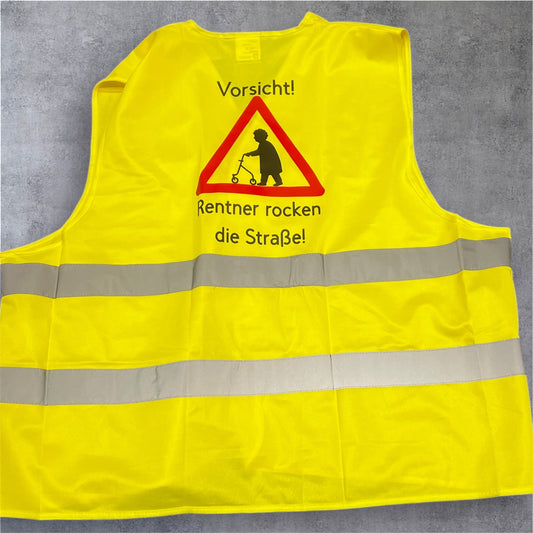 ⚠️ Vorsicht! Rentner rocken die Straße! – Warnweste mit Humor