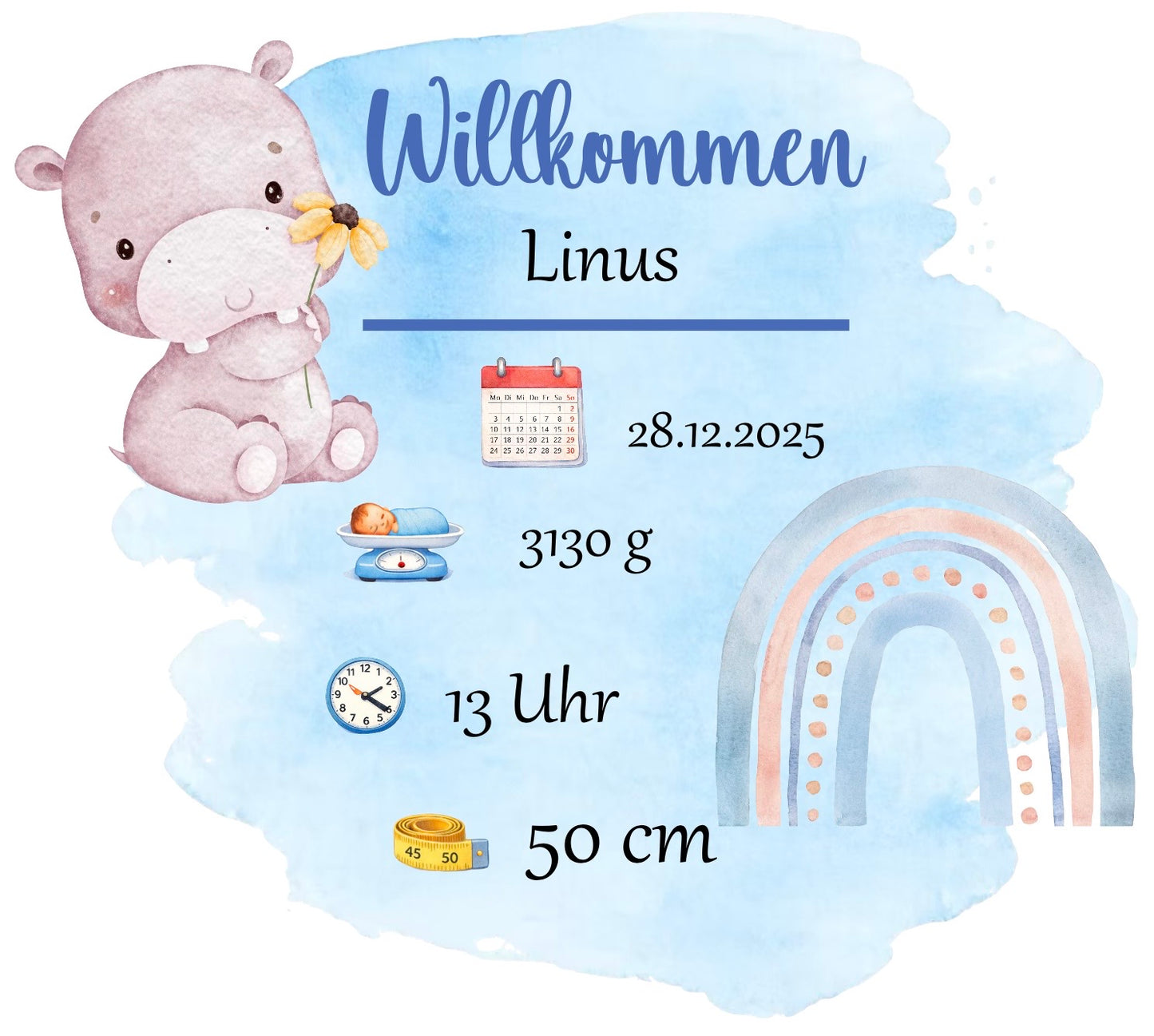Personalisierter Kissenbezug zur Geburt – liebevolles Erinnerungsstück 💕