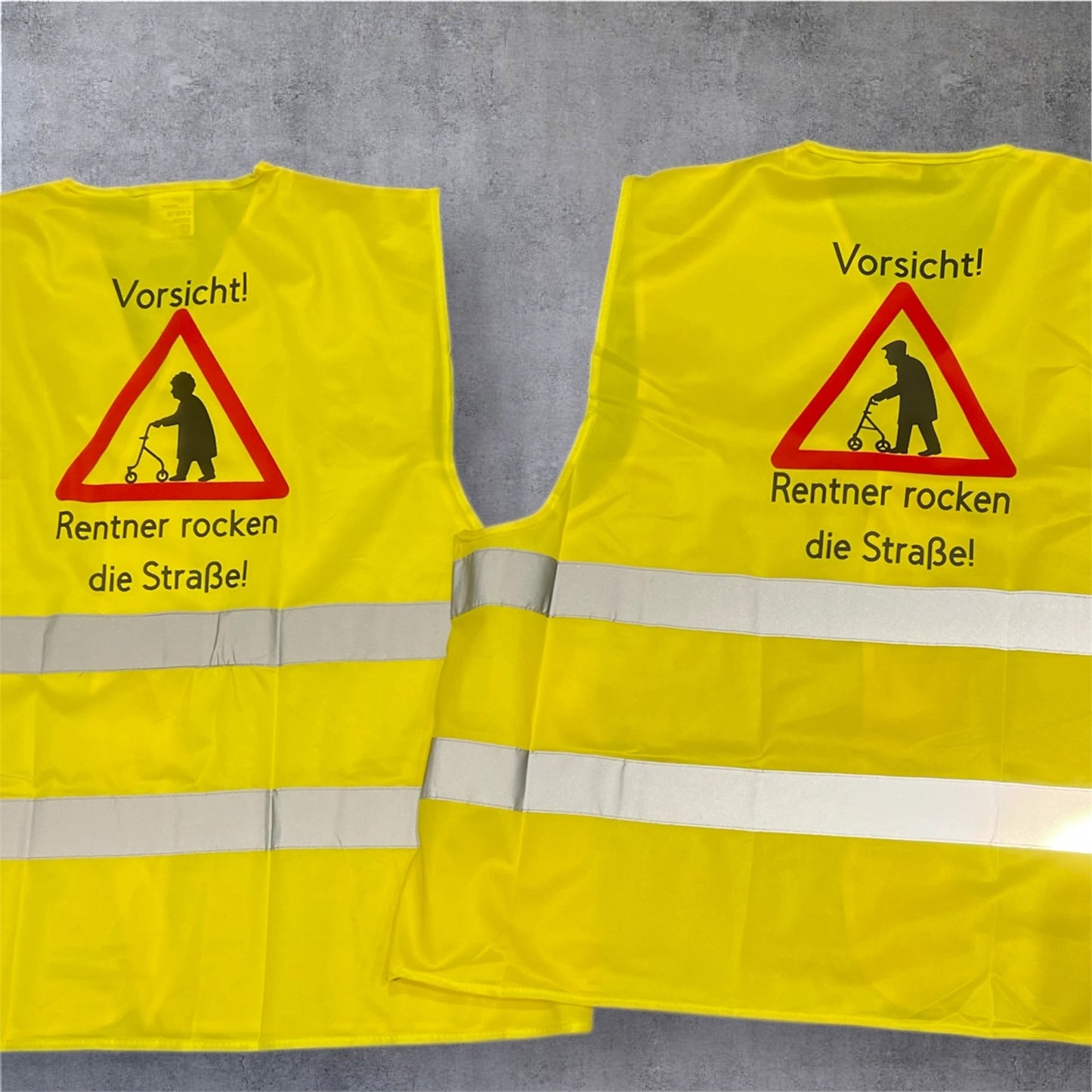 ⚠️ Vorsicht! Rentner rocken die Straße! – Warnweste mit Humor