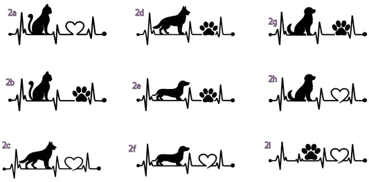 🐾Autoaufkleber Lebenslinie Hund und Katze - in verschiedene Größen 🐕 🐈