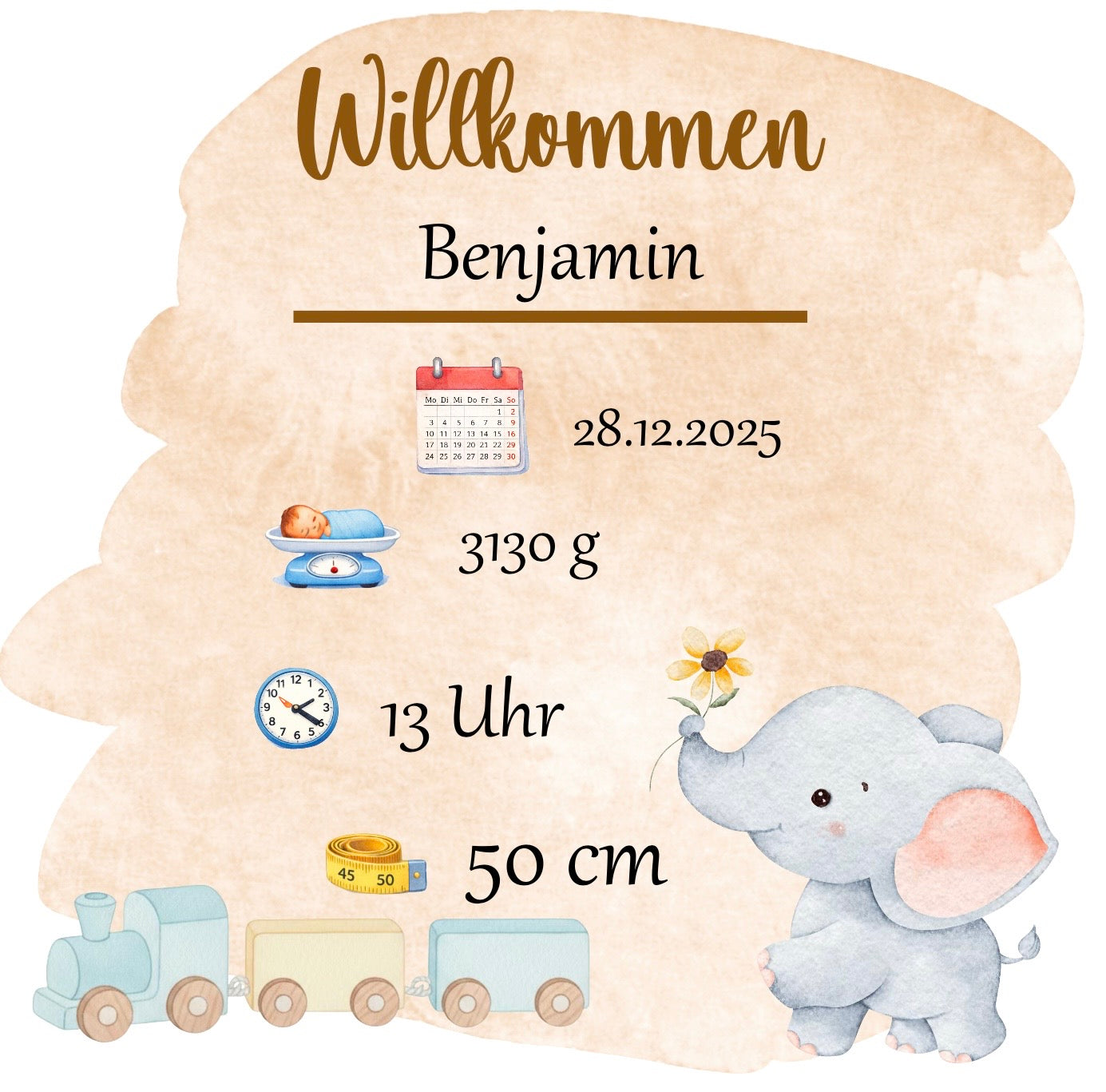 Personalisierter Kissenbezug zur Geburt – liebevolles Erinnerungsstück 💕