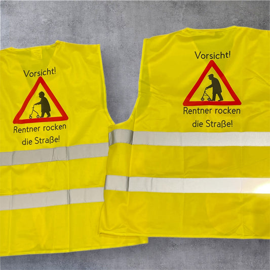 ⚠️ Vorsicht! Rentner rocken die Straße! – Warnweste mit Humor