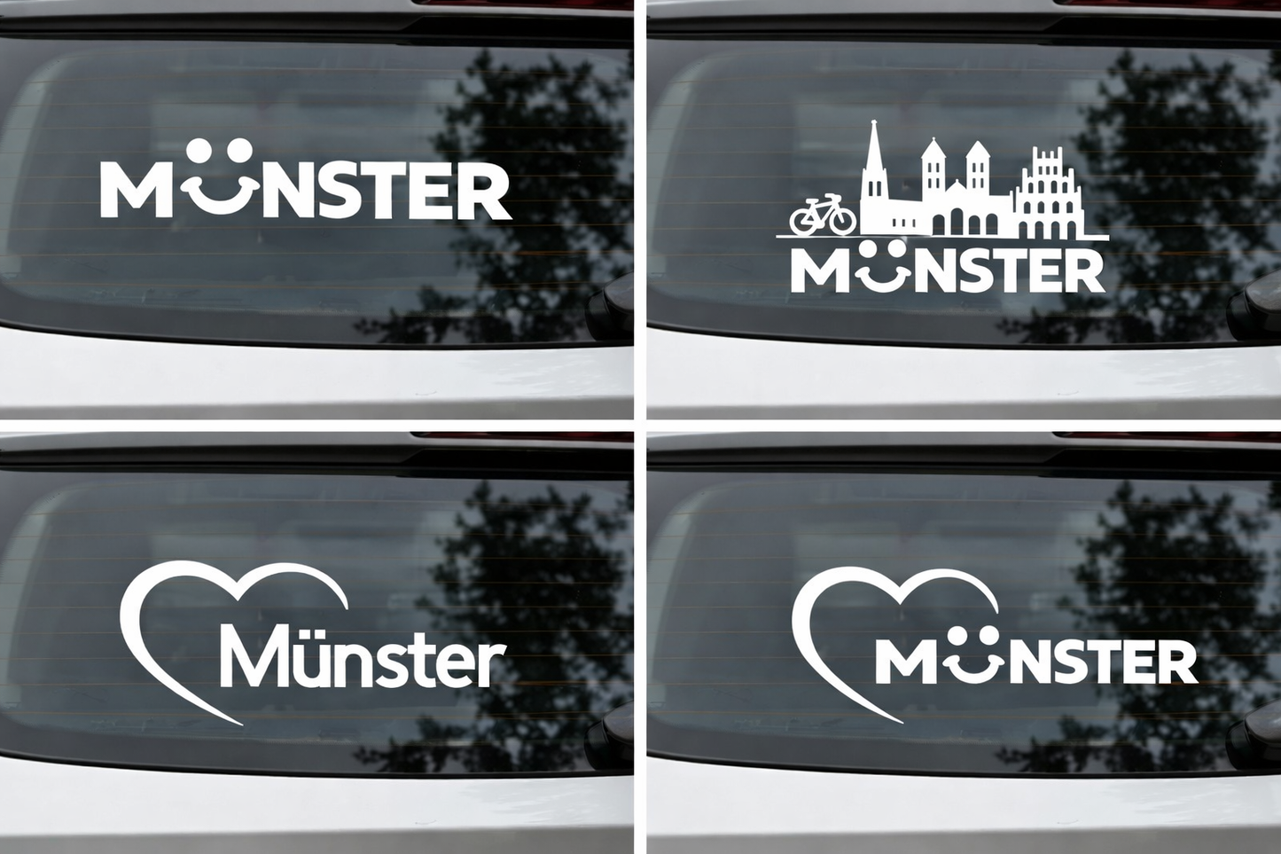 🚘 Zeig deine Liebe zu Münster ❤️– Autoaufkleber in 5 Designs