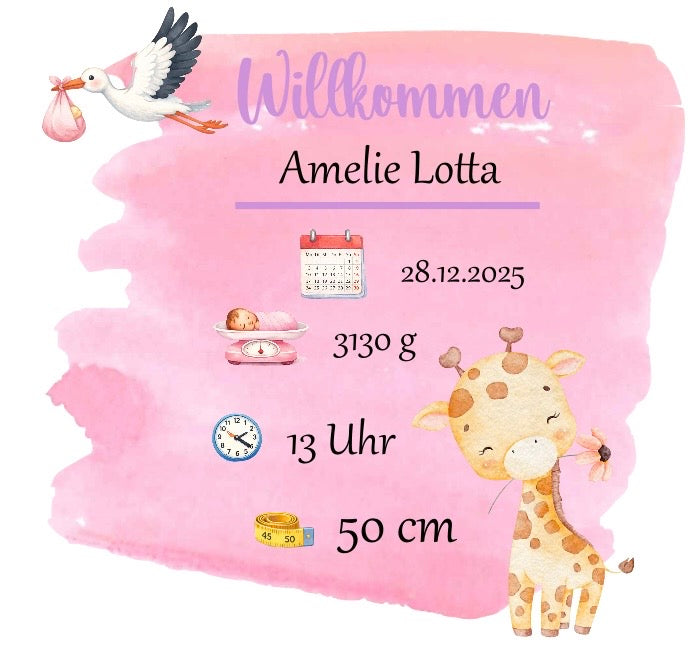 Personalisierter Kissenbezug zur Geburt – liebevolles Erinnerungsstück 💕