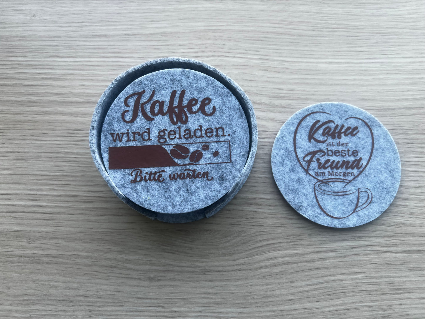 Filz Untersetzer Set „Kaffee Sprüche“ ☕️