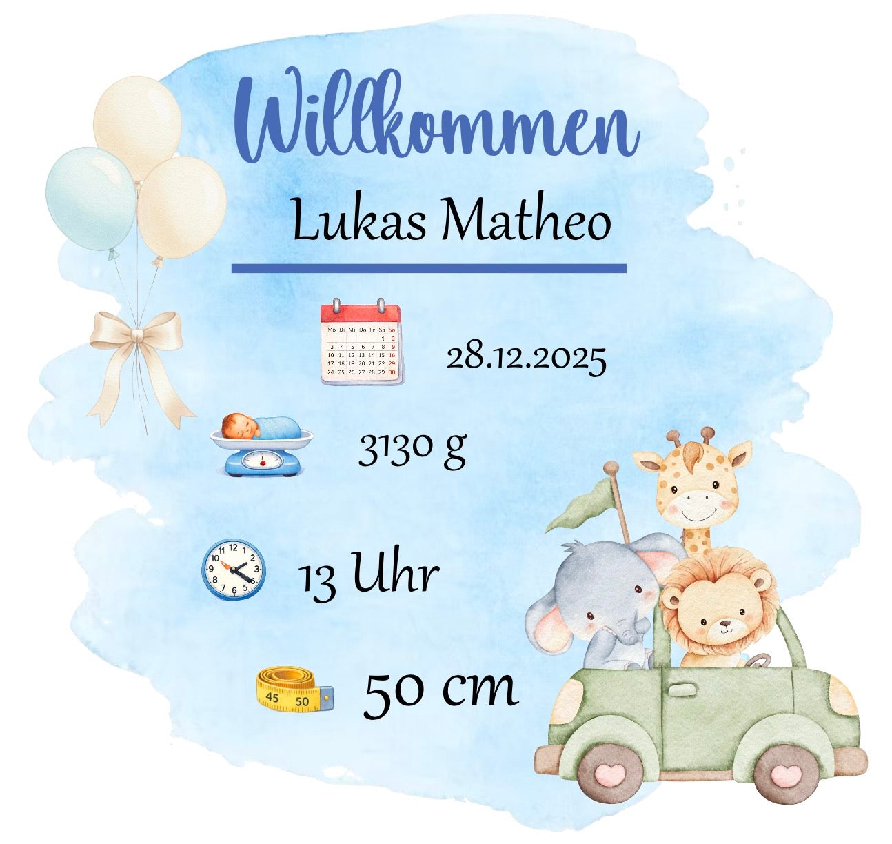 Personalisierter Kissenbezug zur Geburt – liebevolles Erinnerungsstück 💕