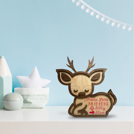 🧡 Personalisierte Geburtsanzeige aus Holz – liebevoller Blickfang fürs Kinderzimmer