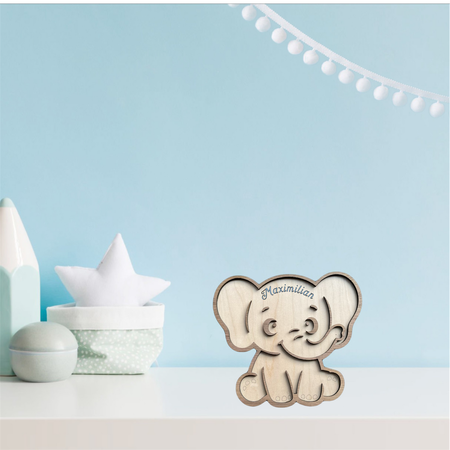 Mit Namen personalisiertes Holztier - Perfekt als Dekoration im Kinderzimmer❤️