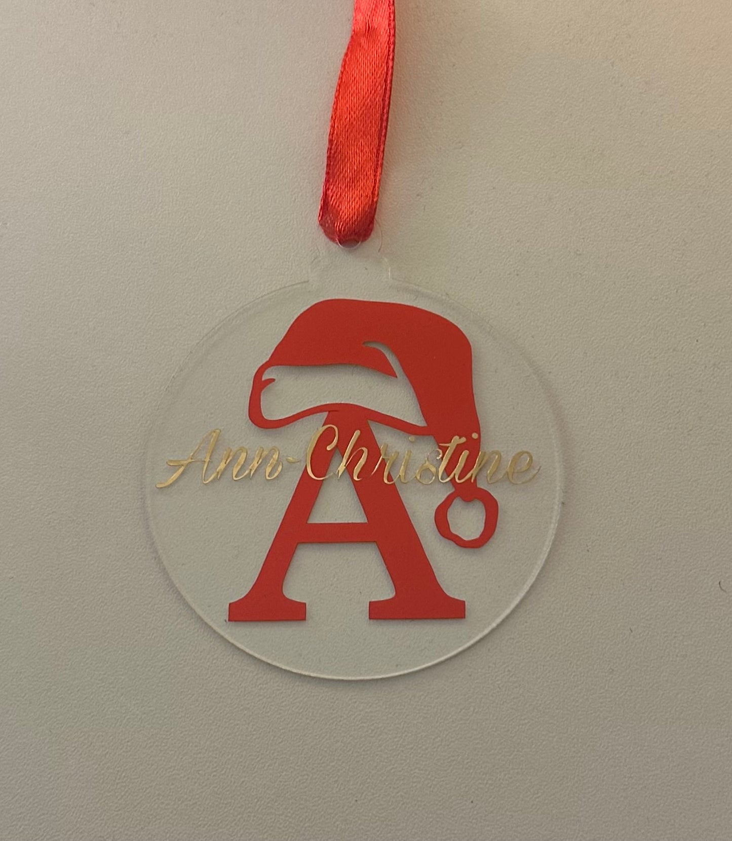 🎁 Personalisierte Weihnachtsornamente – Initiale & Name