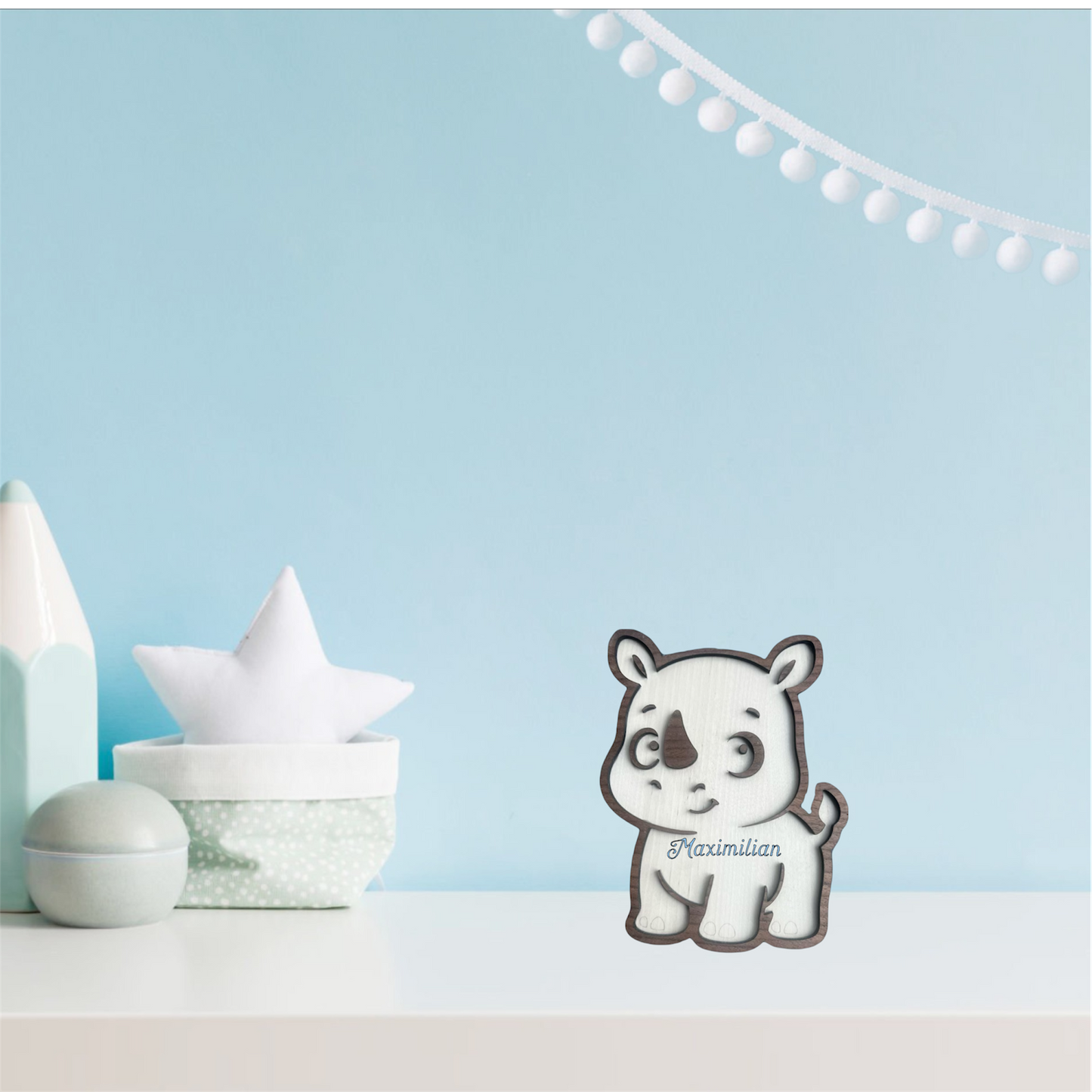 Mit Namen personalisiertes Holztier - Perfekt als Dekoration im Kinderzimmer❤️