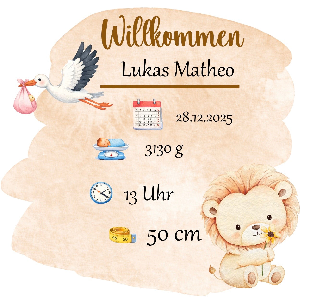 Personalisierter Kissenbezug zur Geburt – liebevolles Erinnerungsstück 💕