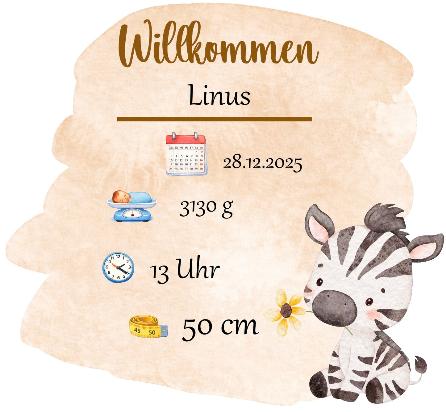 Personalisierter Kissenbezug zur Geburt – liebevolles Erinnerungsstück 💕