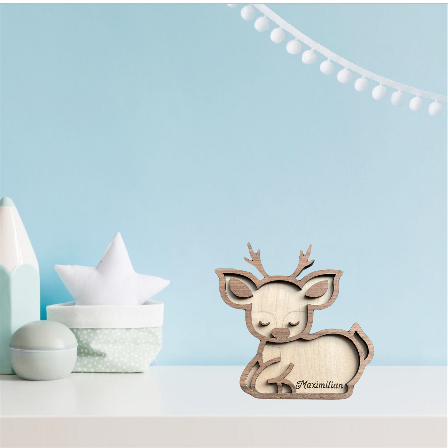 Mit Namen personalisiertes Holztier - Perfekt als Dekoration im Kinderzimmer❤️