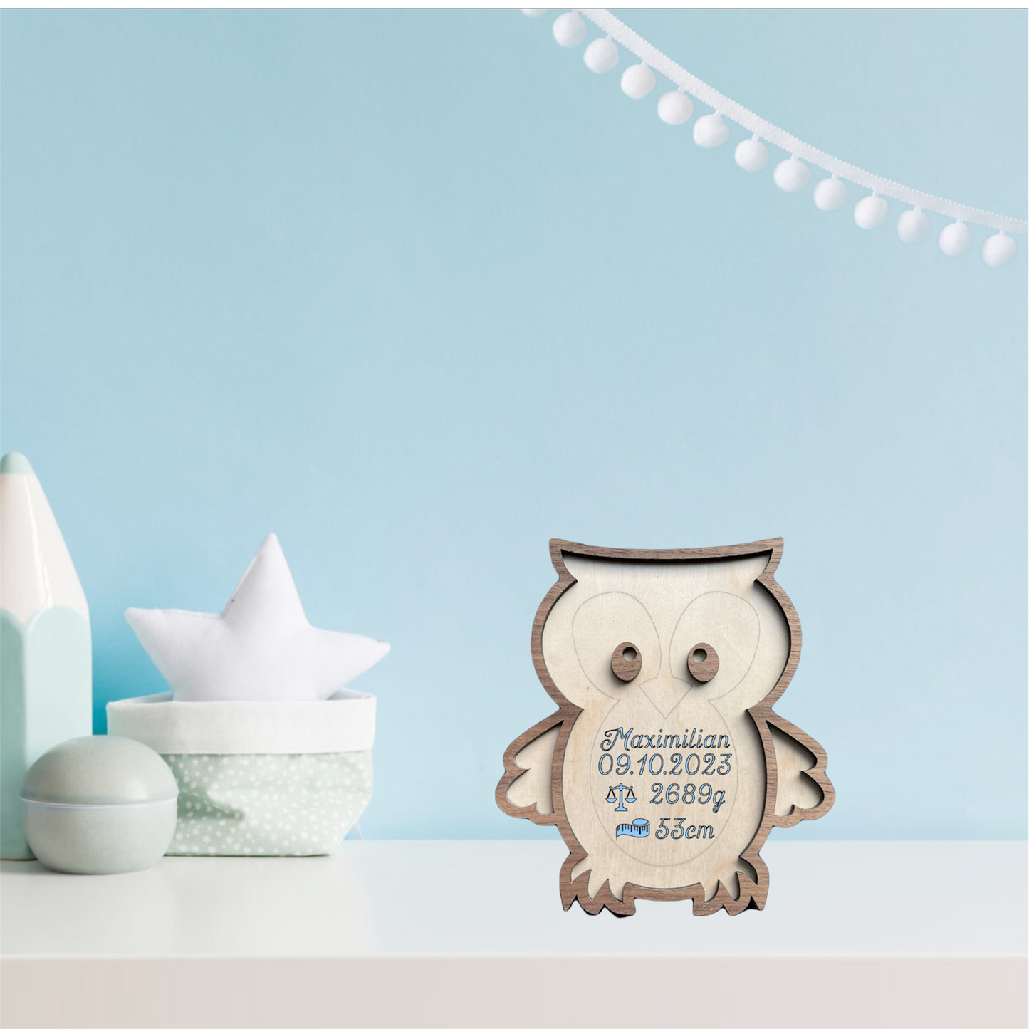 🧡 Personalisierte Geburtsanzeige aus Holz – liebevoller Blickfang fürs Kinderzimmer