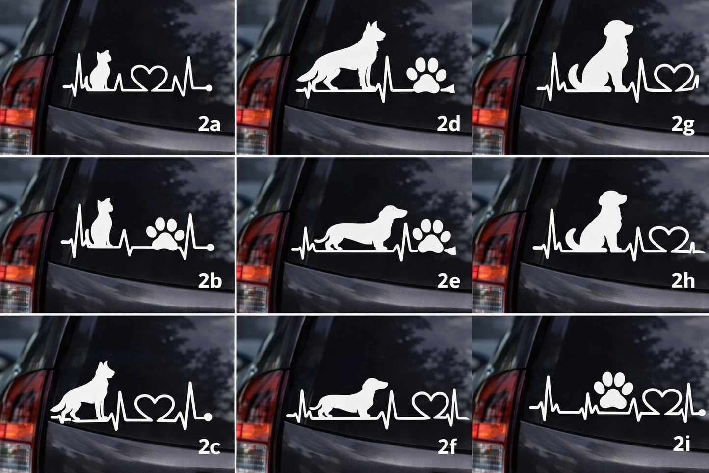 🐾Autoaufkleber Lebenslinie Hund und Katze - in verschiedene Größen 🐕 🐈