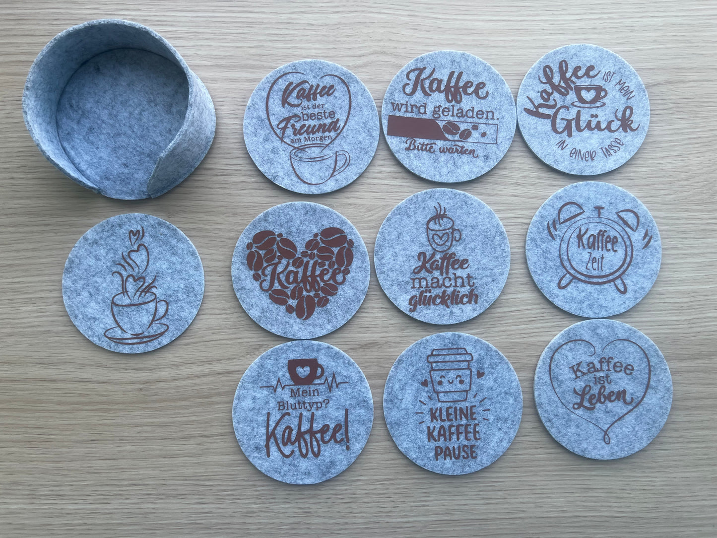 Filz Untersetzer Set „Kaffee Sprüche“ ☕️
