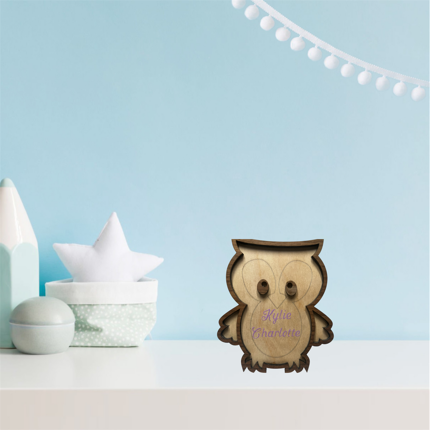 Mit Namen personalisiertes Holztier - Perfekt als Dekoration im Kinderzimmer❤️
