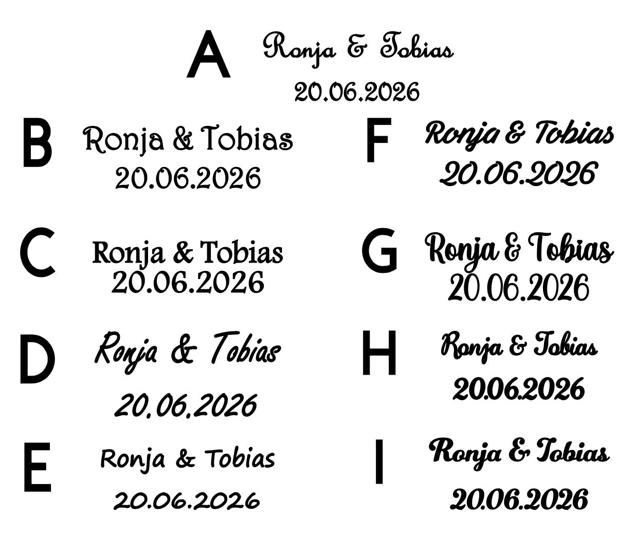 Personalisierter Hochzeitsaufkleber – Individuell mit Namen, Datum & Wunschdesign 👰🏼‍♀️🤵🏻‍♂️❣️