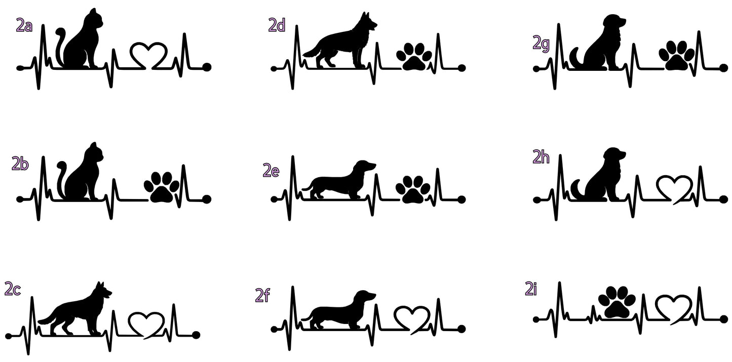 🐾Autoaufkleber Lebenslinie Hund und Katze - in verschiedene Größen 🐕 🐈