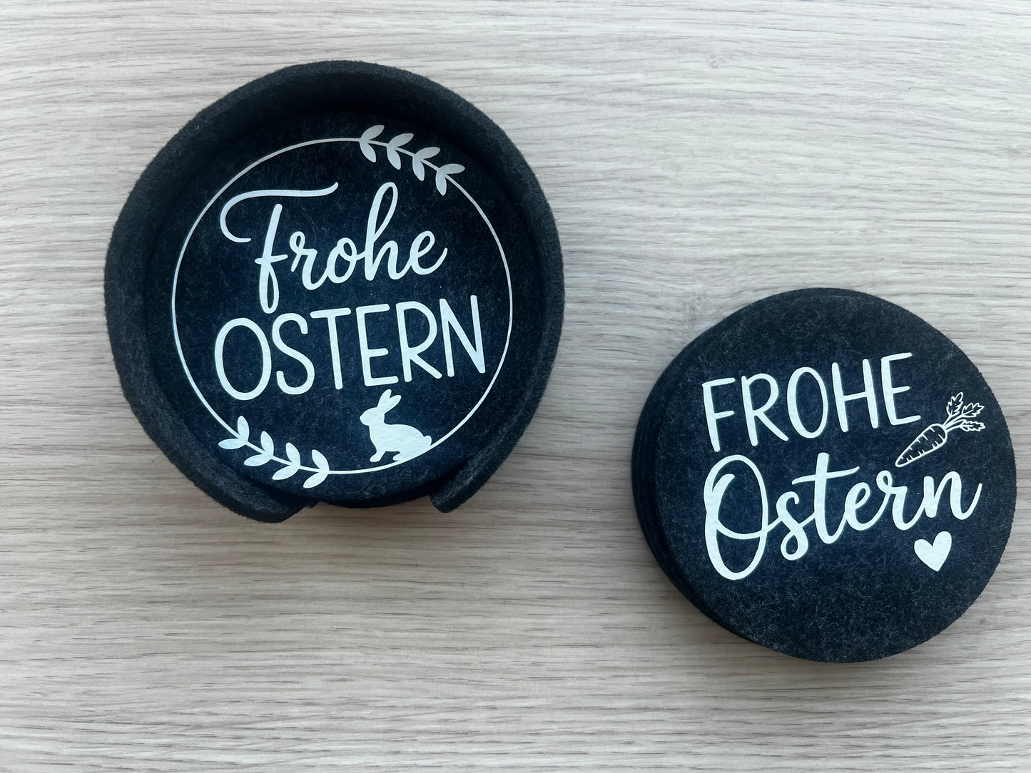 Filz-Untersetzer „Frohe Ostern“ – stilvolle Osterdeko für deinen Tisch 🐰