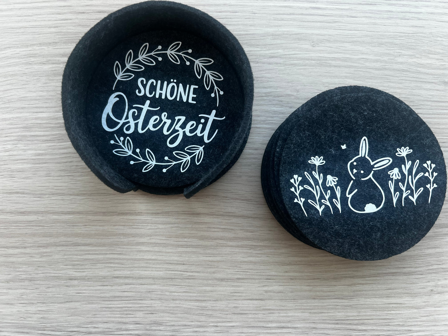 Filz-Untersetzer „Frohe Ostern“ – stilvolle Osterdeko für deinen Tisch 🐰