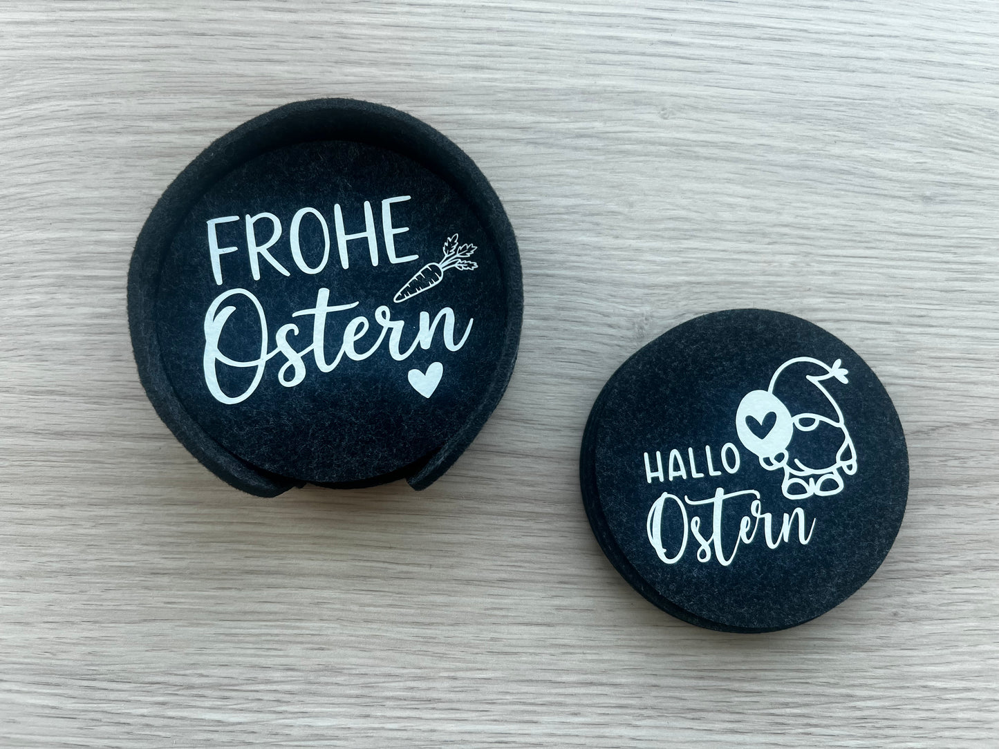 Filz-Untersetzer „Frohe Ostern“ – stilvolle Osterdeko für deinen Tisch 🐰