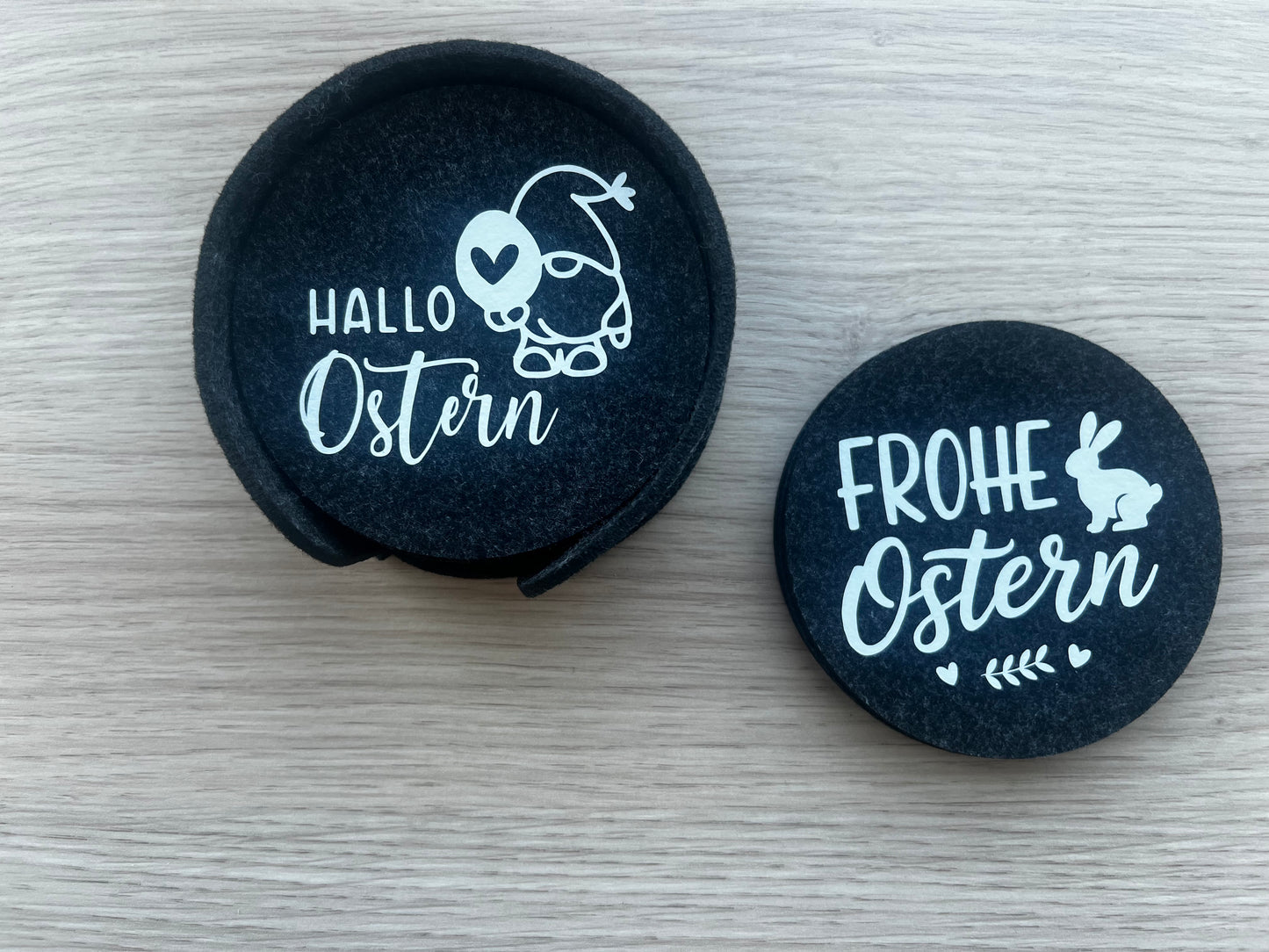 Filz-Untersetzer „Frohe Ostern“ – stilvolle Osterdeko für deinen Tisch 🐰